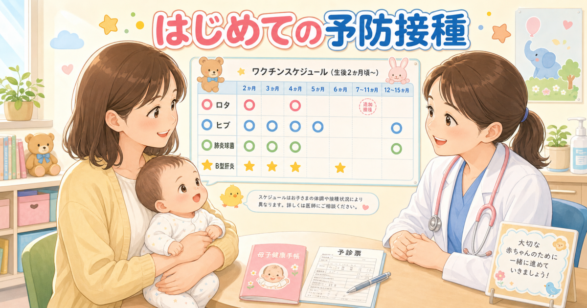 赤ちゃんの予防接種はいつから?生後2か月から始めるワクチンスケジュール